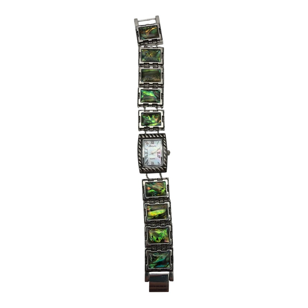 Lexington Womens Wrist Watch Style 5827 Green Stones 7 1/4" Fashion Untested